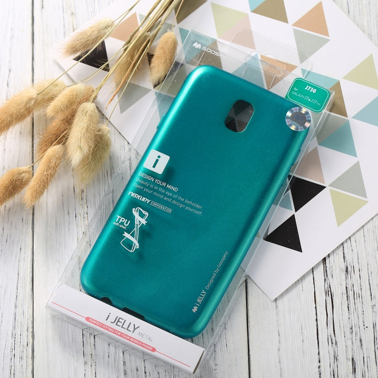GOOSPERY I JELLY METAL Series for Galaxy J7 (2017) ( EU Version) Full Coverage Metal and Oil Painting Soft TPU Protective Back Cover Case