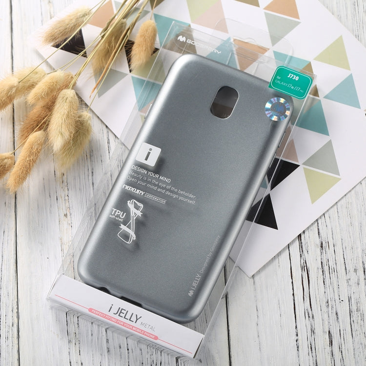 GOOSPERY I JELLY METAL Series for Galaxy J7 (2017) ( EU Version) Full Coverage Metal and Oil Painting Soft TPU Protective Back Cover Case