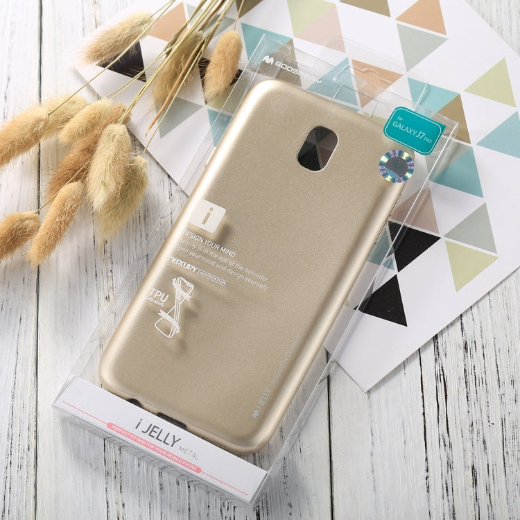 GOOSPERY I JELLY METAL Series for Galaxy J7 (2017) ( EU Version) Full Coverage Metal and Oil Painting Soft TPU Protective Back Cover Case