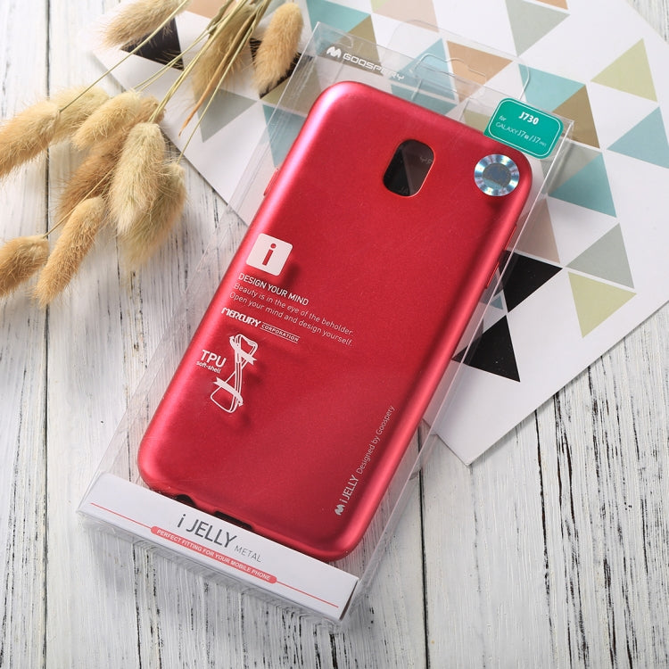 GOOSPERY I JELLY METAL Series for Galaxy J7 (2017) ( EU Version) Full Coverage Metal and Oil Painting Soft TPU Protective Back Cover Case