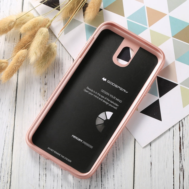 GOOSPERY I JELLY METAL Series for Galaxy J7 (2017) ( EU Version) Full Coverage Metal and Oil Painting Soft TPU Protective Back Cover Case