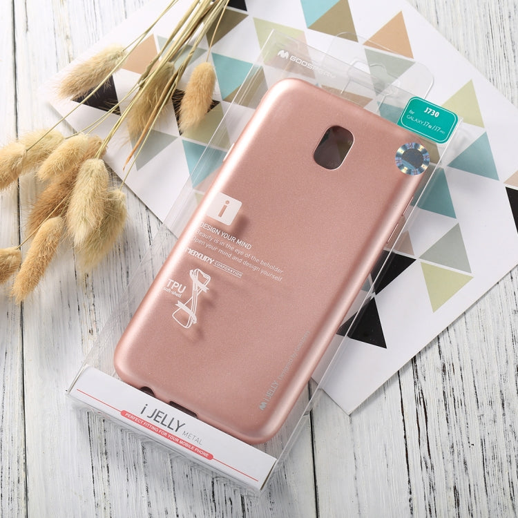 GOOSPERY I JELLY METAL Series for Galaxy J7 (2017) ( EU Version) Full Coverage Metal and Oil Painting Soft TPU Protective Back Cover Case