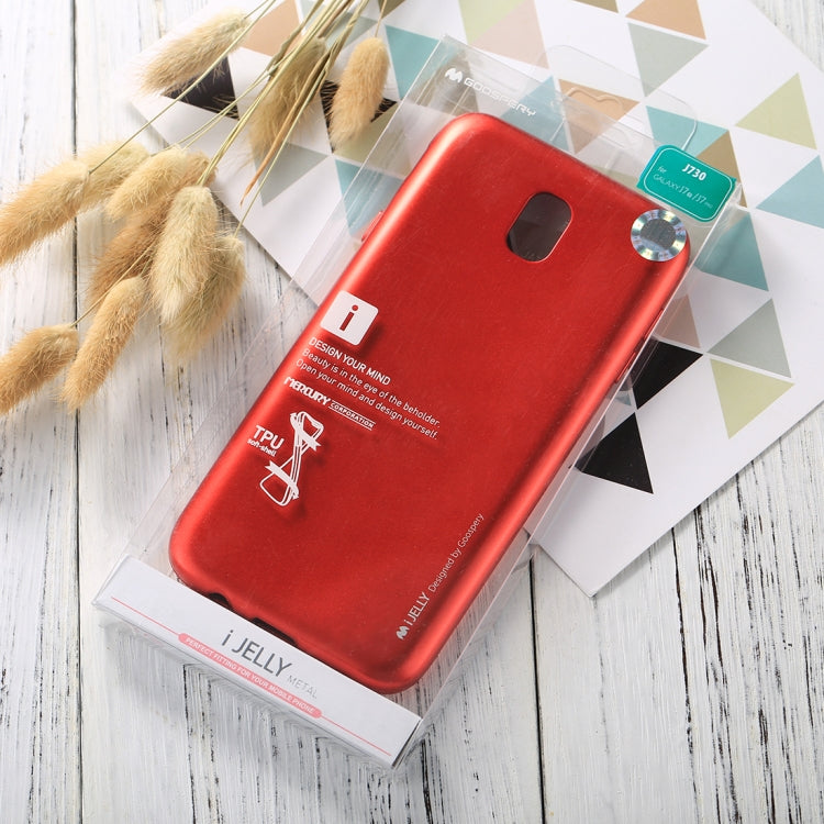 GOOSPERY I JELLY METAL Series for Galaxy J7 (2017) ( EU Version) Full Coverage Metal and Oil Painting Soft TPU Protective Back Cover Case