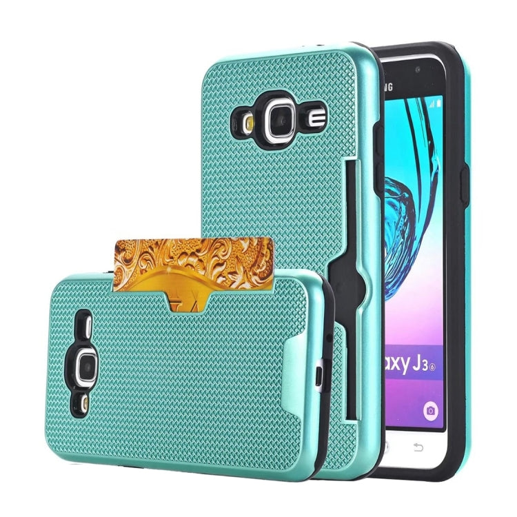 For Galaxy J3 (2016) / J310 Dream Network Dropproof Protective Back Cover Case with Card Slots