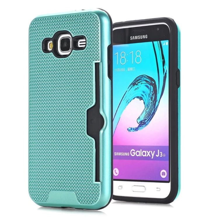 For Galaxy J3 (2016) / J310 Dream Network Dropproof Protective Back Cover Case with Card Slots