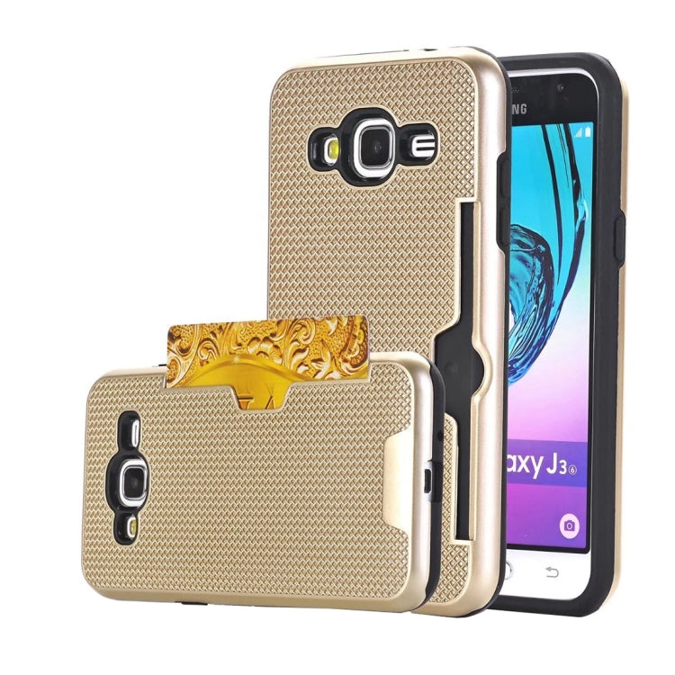 For Galaxy J3 (2016) / J310 Dream Network Dropproof Protective Back Cover Case with Card Slots