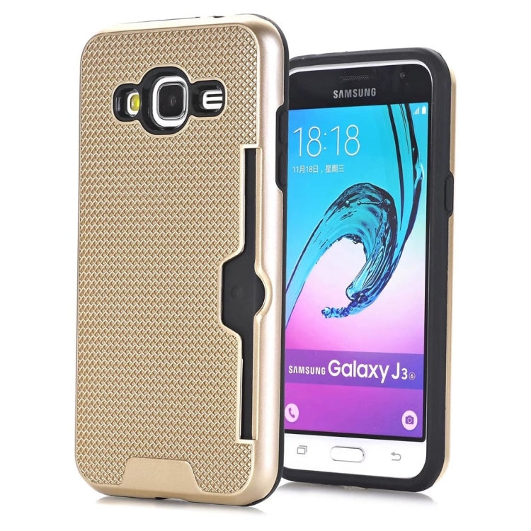 For Galaxy J3 (2016) / J310 Dream Network Dropproof Protective Back Cover Case with Card Slots