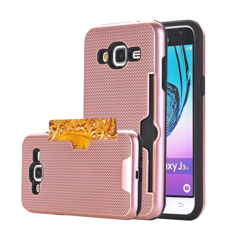 For Galaxy J3 (2016) / J310 Dream Network Dropproof Protective Back Cover Case with Card Slots
