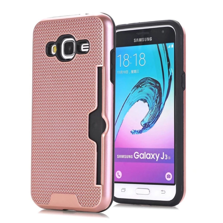 For Galaxy J3 (2016) / J310 Dream Network Dropproof Protective Back Cover Case with Card Slots