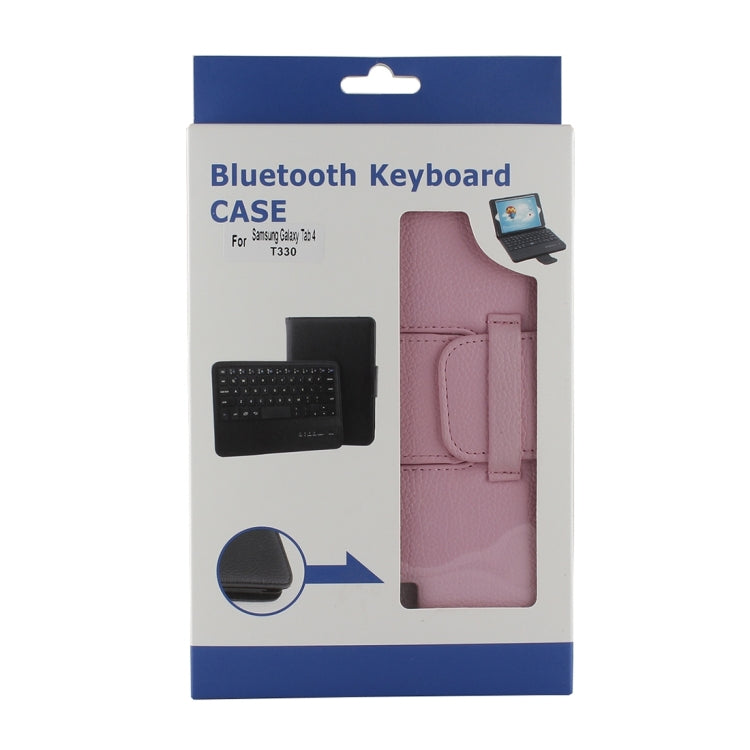For Galaxy Tab 4 8.0 / T330 Separable Litchi Texture Horizontal Flip Leather Tablet Case + Bluetooth Keyboard with Holder & Selfie Function