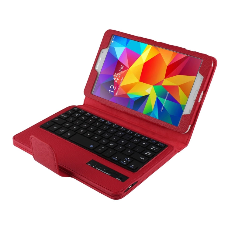 For Galaxy Tab 4 8.0 / T330 Separable Litchi Texture Horizontal Flip Leather Tablet Case + Bluetooth Keyboard with Holder & Selfie Function
