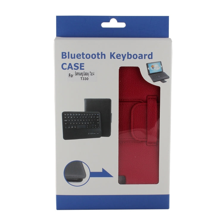 For Galaxy Tab 4 8.0 / T330 Separable Litchi Texture Horizontal Flip Leather Tablet Case + Bluetooth Keyboard with Holder & Selfie Function