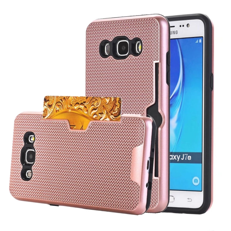 For Galaxy J7 (2016) / J710 Dream Network Dropproof Protective Back Cover Case with Card Slots