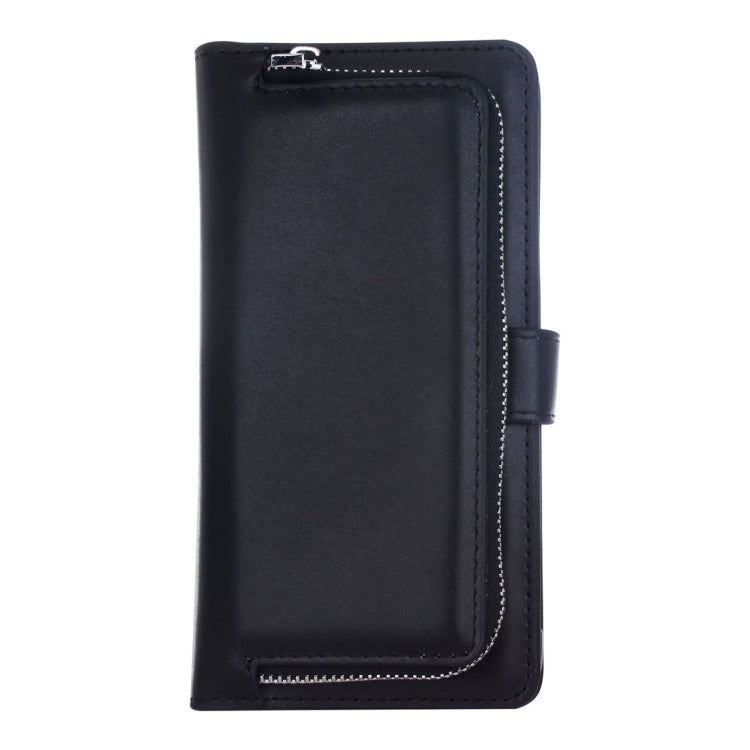 For Galaxy S7 Plain Weave Texture Zipper Horizontal Flip Leather Case with Detachable Back Protective Case & Card Slots & Wallet