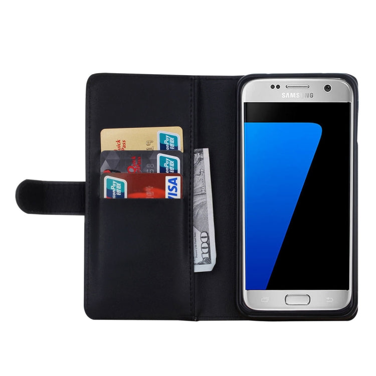 For Galaxy S7 Plain Weave Texture Zipper Horizontal Flip Leather Case with Detachable Back Protective Case & Card Slots & Wallet