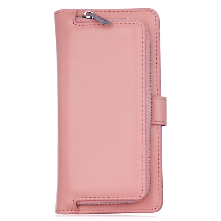 For Galaxy S7 Plain Weave Texture Zipper Horizontal Flip Leather Case with Detachable Back Protective Case & Card Slots & Wallet