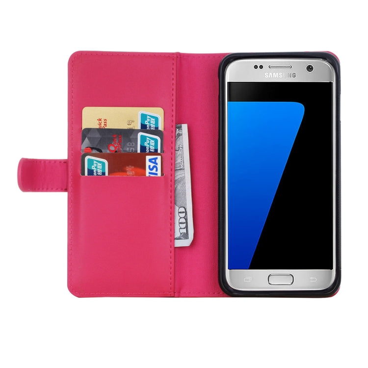 For Galaxy S7 Plain Weave Texture Zipper Horizontal Flip Leather Case with Detachable Back Protective Case & Card Slots & Wallet