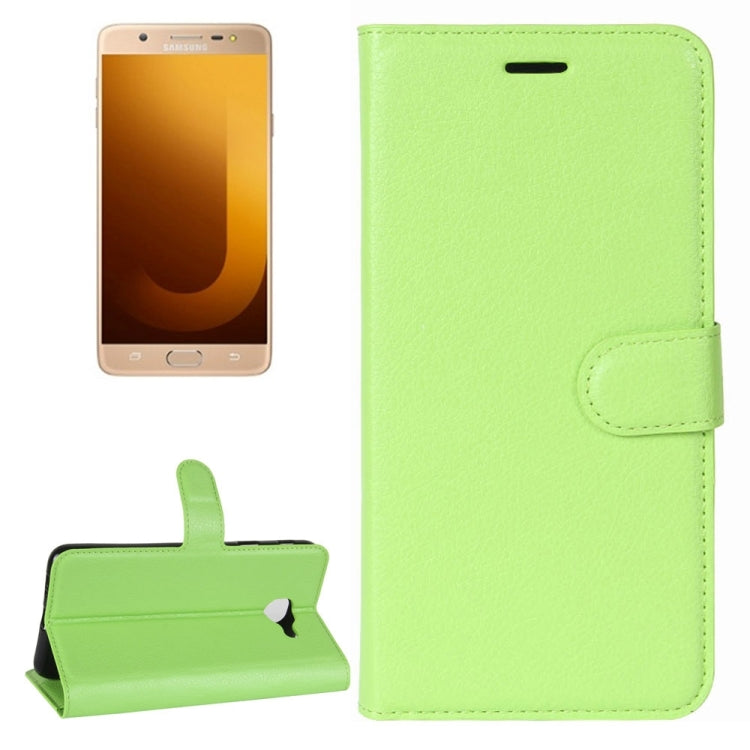 For Galaxy J7 Max Litchi Texture Horizontal Flip Leather Case with Holder & Card Slots & Wallet