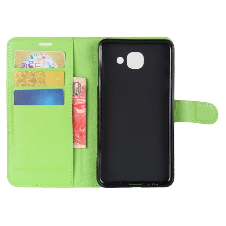 For Galaxy J7 Max Litchi Texture Horizontal Flip Leather Case with Holder & Card Slots & Wallet