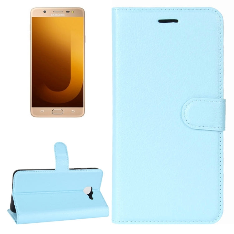 For Galaxy J7 Max Litchi Texture Horizontal Flip Leather Case with Holder & Card Slots & Wallet