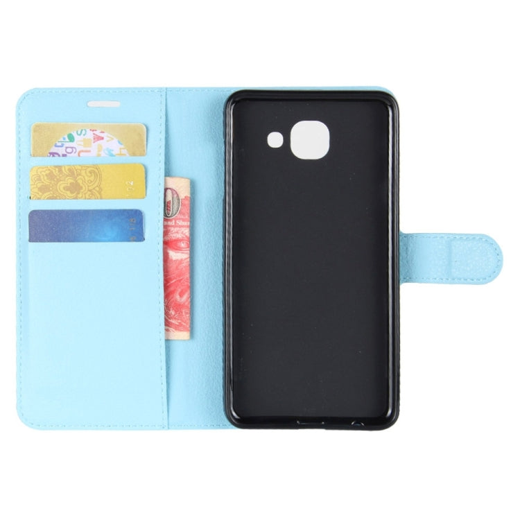 For Galaxy J7 Max Litchi Texture Horizontal Flip Leather Case with Holder & Card Slots & Wallet
