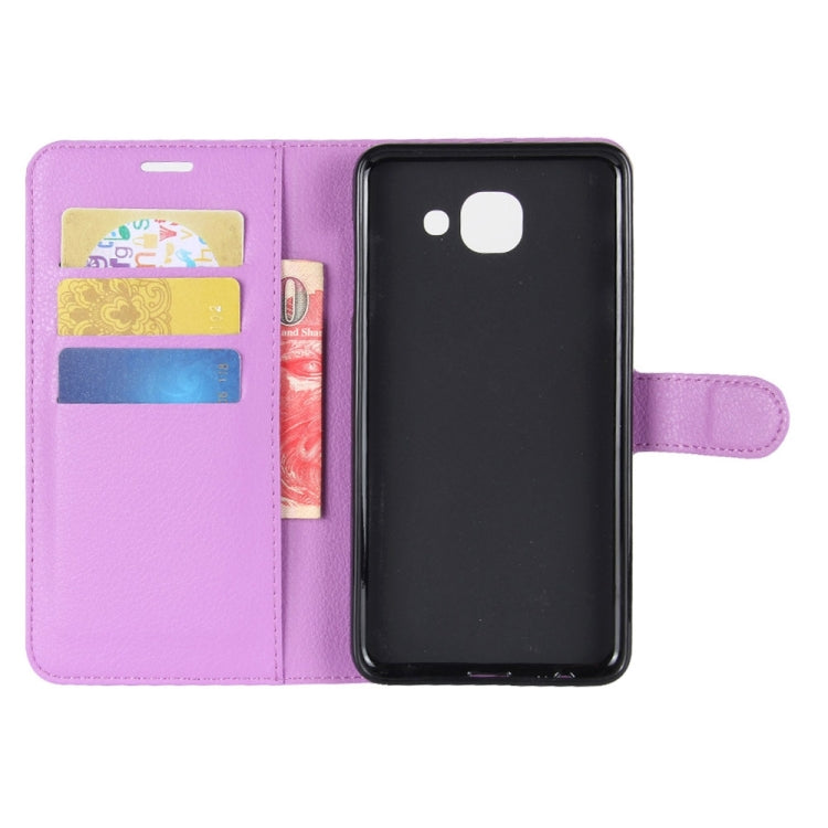 For Galaxy J7 Max Litchi Texture Horizontal Flip Leather Case with Holder & Card Slots & Wallet