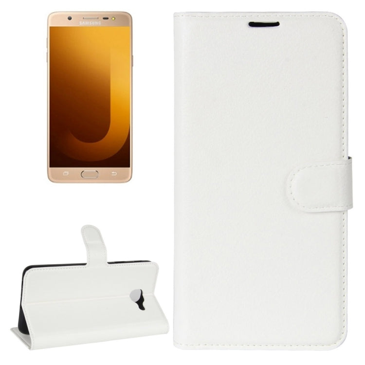 For Galaxy J7 Max Litchi Texture Horizontal Flip Leather Case with Holder & Card Slots & Wallet