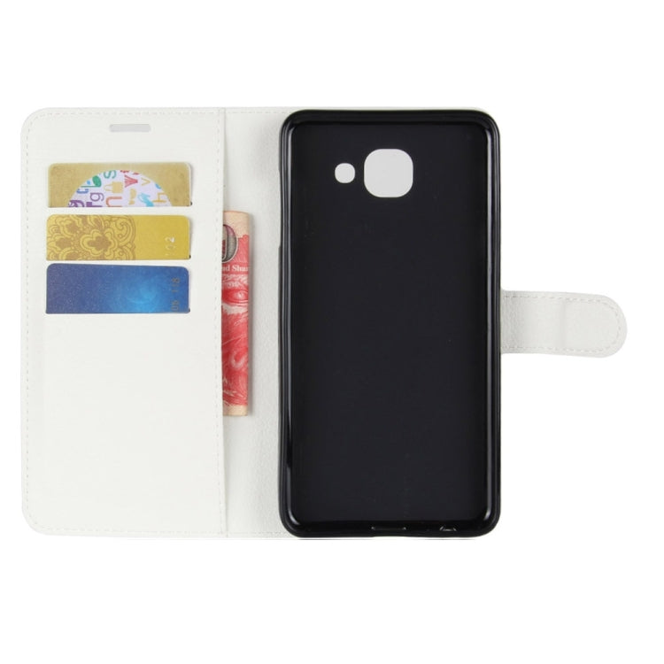For Galaxy J7 Max Litchi Texture Horizontal Flip Leather Case with Holder & Card Slots & Wallet