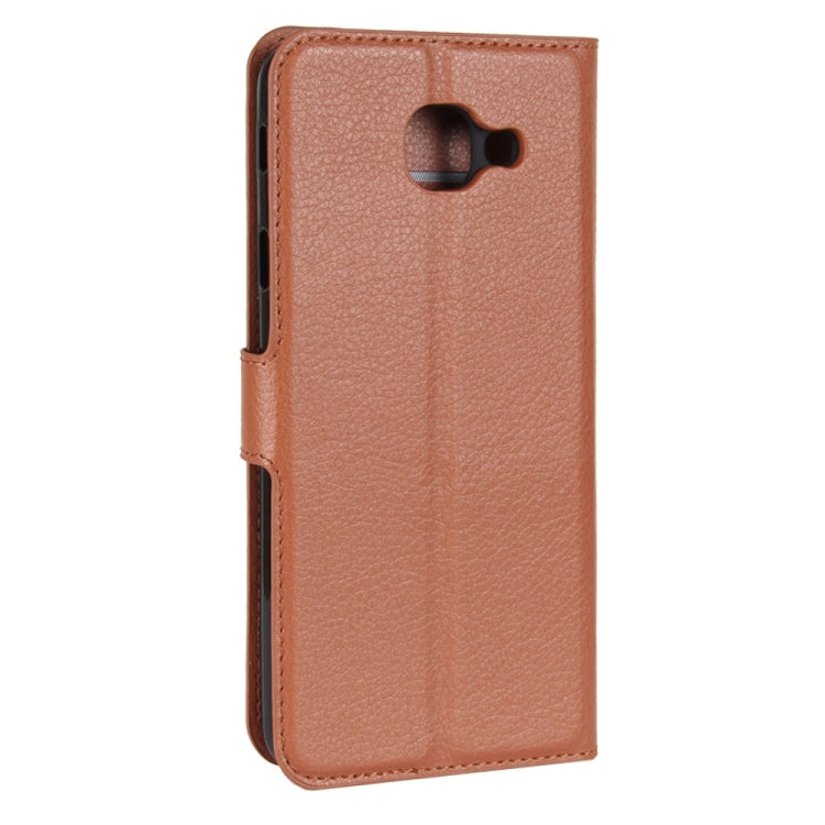 For Galaxy J7 Max Litchi Texture Horizontal Flip Leather Case with Holder & Card Slots & Wallet