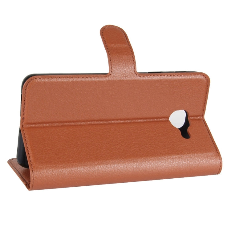 For Galaxy J7 Max Litchi Texture Horizontal Flip Leather Case with Holder & Card Slots & Wallet