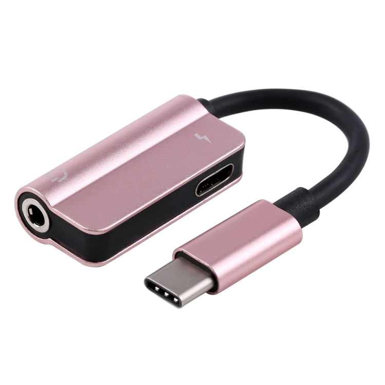 2 in 1 Cable Fast Charge Type-C Male to Type-C Female + 3.5mm Female Jack Headphone Adapter Converter, Supports Audio and Charging, Length: 12cm