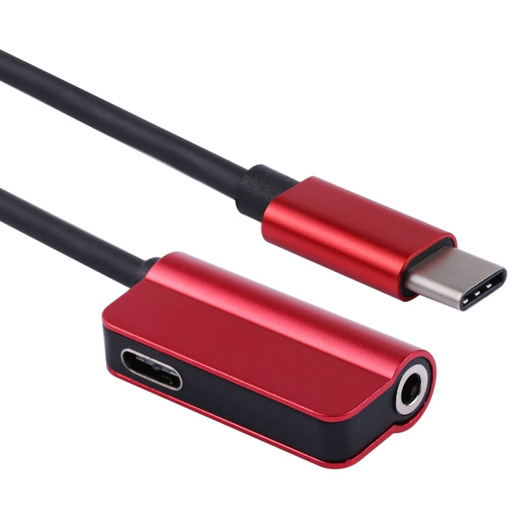 2 in 1 Cable Fast Charge Type-C Male to Type-C Female + 3.5mm Female Jack Headphone Adapter Converter, Supports Audio and Charging, Length: 12cm