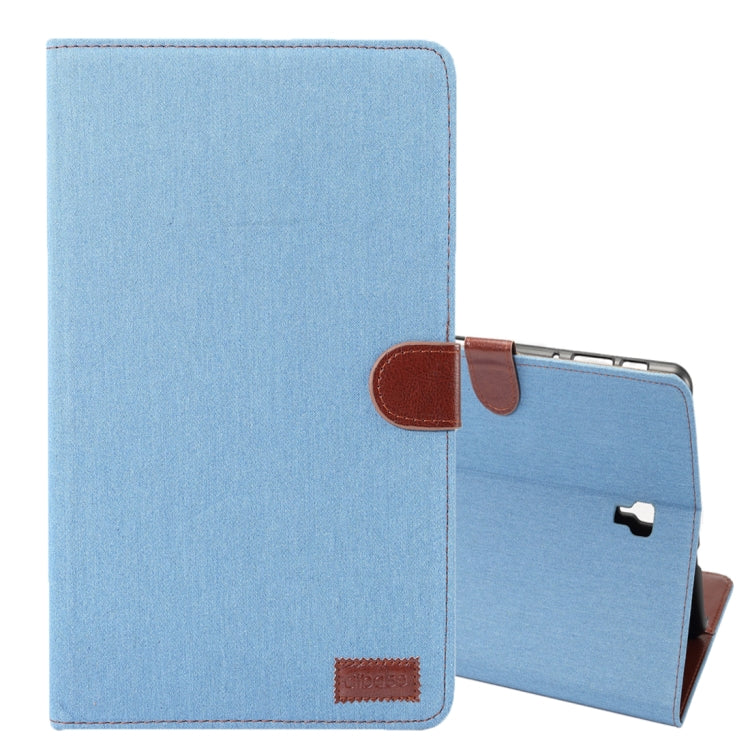 Dibase Denim Texture Horizontal Flip PU Leather Case for Galaxy Tab A 10.5 / T590, with Holder & Card Slot (Blue)
