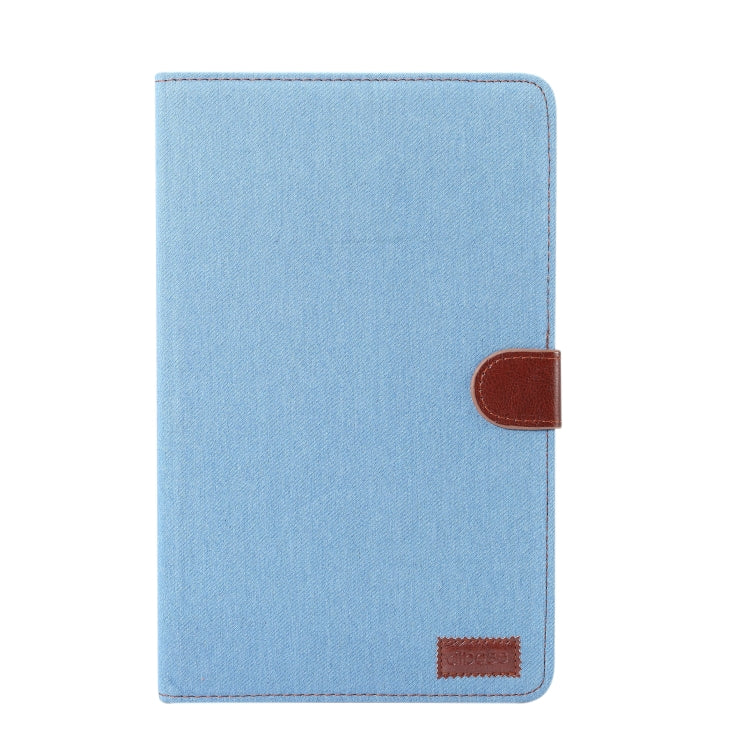 Dibase Denim Texture Horizontal Flip PU Leather Case for Galaxy Tab A 10.5 / T590, with Holder & Card Slot (Blue)