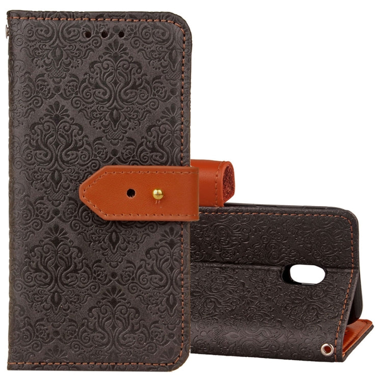 For Galaxy J3 (2017) / J330 ( EU Version) European Style Embossed Horizontal Flip  Leather Case with Holder & Card Slots & Wallet & Photo Frame & Lanyard