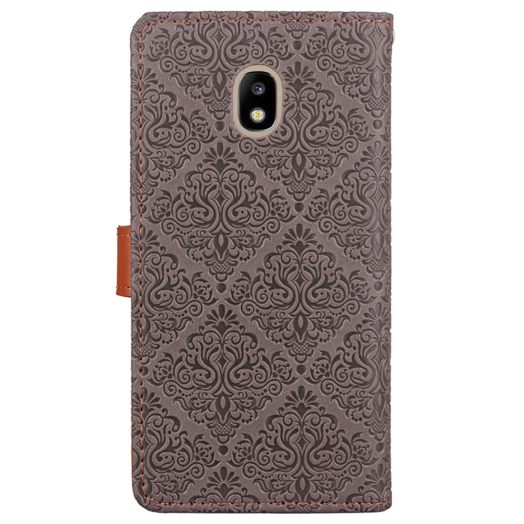 For Galaxy J3 (2017) / J330 ( EU Version) European Style Embossed Horizontal Flip  Leather Case with Holder & Card Slots & Wallet & Photo Frame & Lanyard
