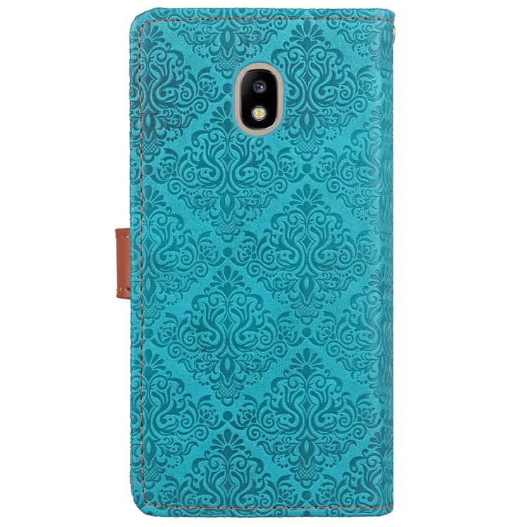 For Galaxy J3 (2017) / J330 ( EU Version) European Style Embossed Horizontal Flip  Leather Case with Holder & Card Slots & Wallet & Photo Frame & Lanyard