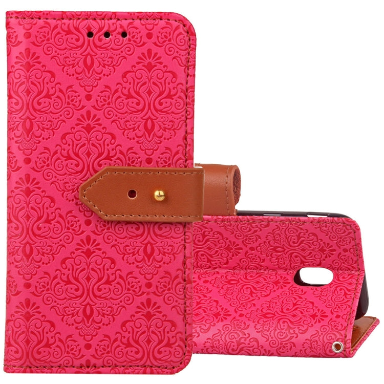 For Galaxy J3 (2017) / J330 ( EU Version) European Style Embossed Horizontal Flip  Leather Case with Holder & Card Slots & Wallet & Photo Frame & Lanyard
