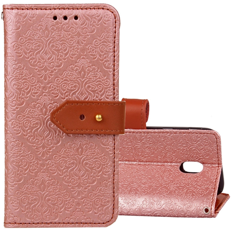 For Galaxy J3 (2017) / J330 ( EU Version) European Style Embossed Horizontal Flip  Leather Case with Holder & Card Slots & Wallet & Photo Frame & Lanyard