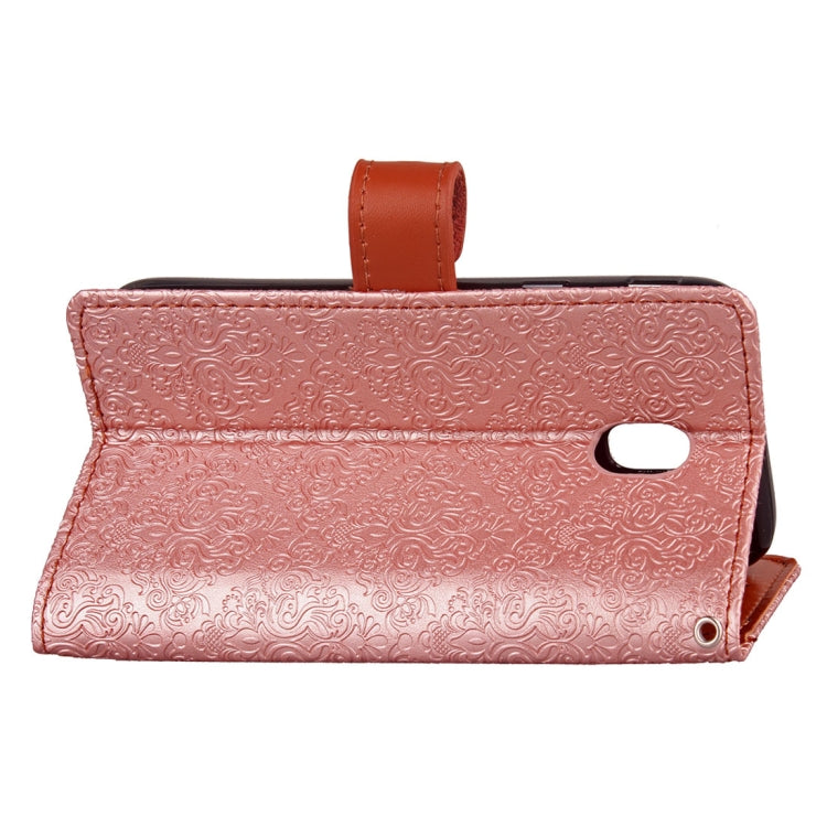 For Galaxy J3 (2017) / J330 ( EU Version) European Style Embossed Horizontal Flip  Leather Case with Holder & Card Slots & Wallet & Photo Frame & Lanyard