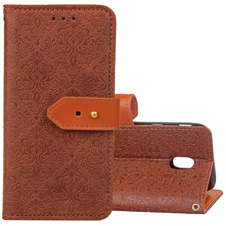 For Galaxy J3 (2017) / J330 ( EU Version) European Style Embossed Horizontal Flip  Leather Case with Holder & Card Slots & Wallet & Photo Frame & Lanyard
