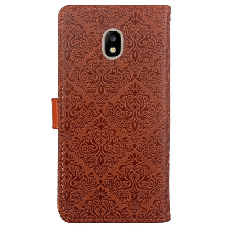 For Galaxy J3 (2017) / J330 ( EU Version) European Style Embossed Horizontal Flip  Leather Case with Holder & Card Slots & Wallet & Photo Frame & Lanyard