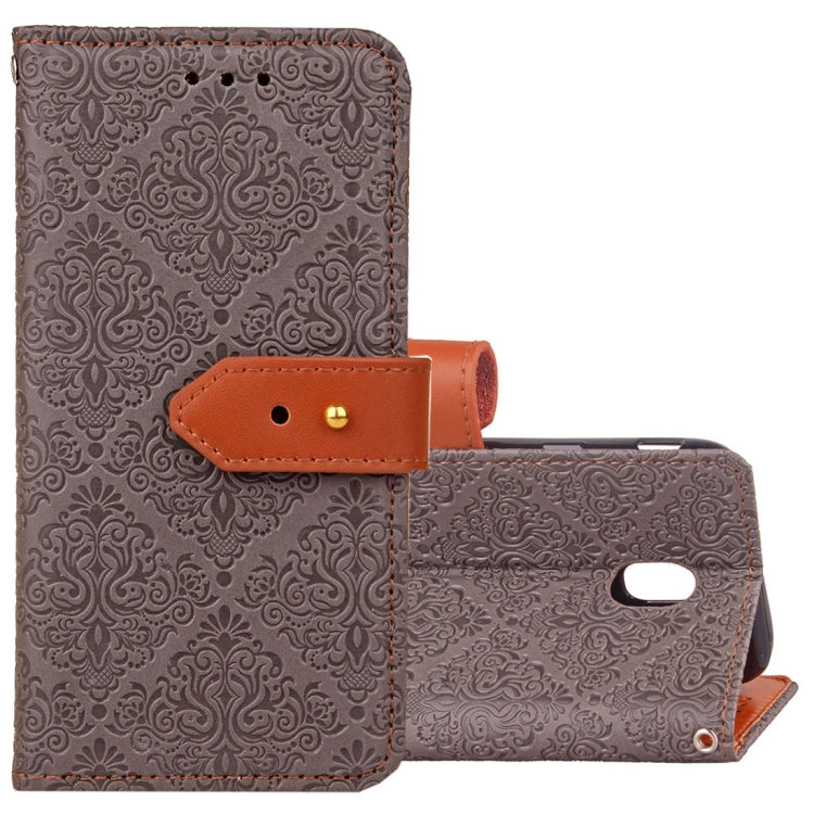 For Galaxy J5 (2017) / J530 ( EU Version) European Style Embossed  Horizontal Flip Leather Case with Holder & Card Slots & Wallet & Photo Frame & Lanyard
