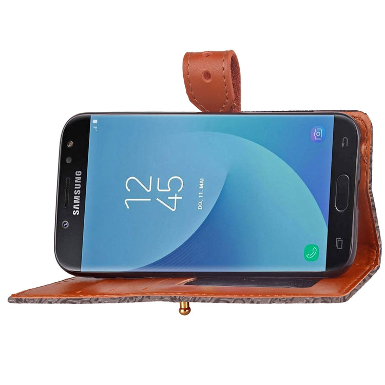 For Galaxy J5 (2017) / J530 ( EU Version) European Style Embossed  Horizontal Flip Leather Case with Holder & Card Slots & Wallet & Photo Frame & Lanyard