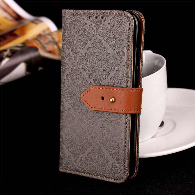 For Galaxy J5 (2017) / J530 ( EU Version) European Style Embossed  Horizontal Flip Leather Case with Holder & Card Slots & Wallet & Photo Frame & Lanyard