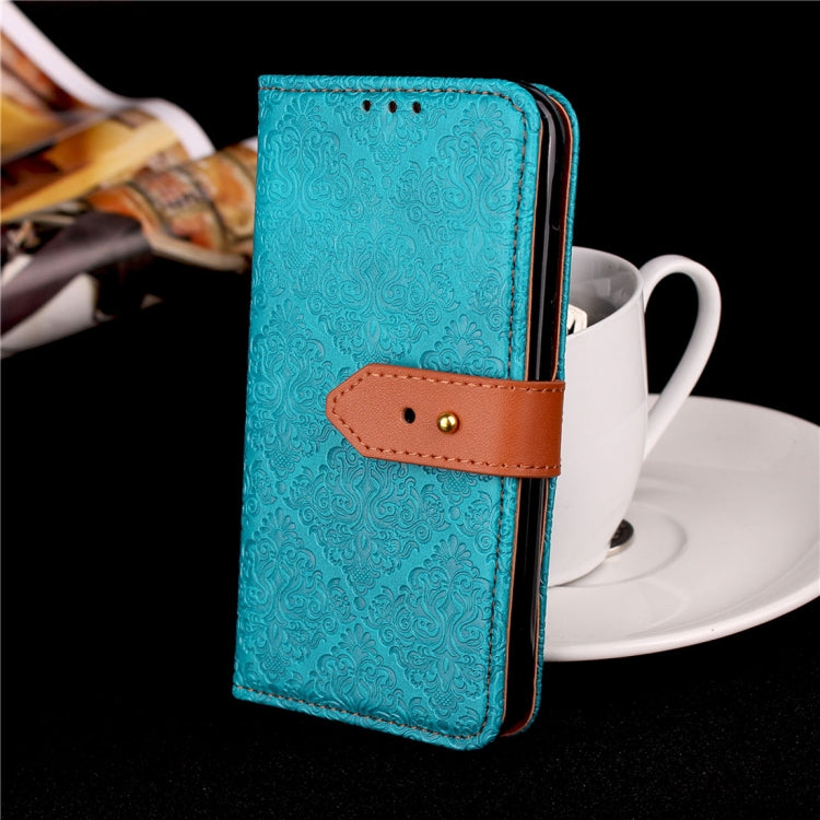 For Galaxy J5 (2017) / J530 ( EU Version) European Style Embossed  Horizontal Flip Leather Case with Holder & Card Slots & Wallet & Photo Frame & Lanyard