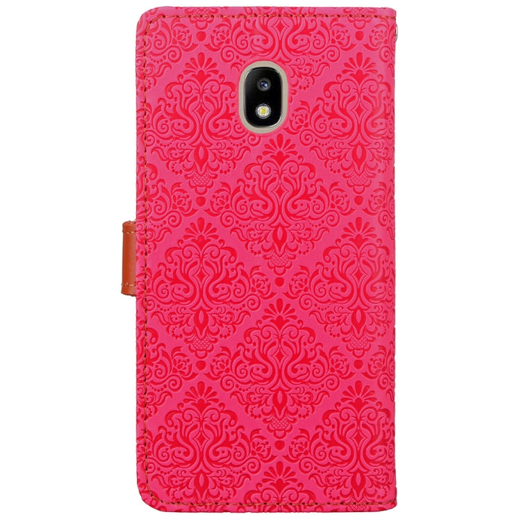 For Galaxy J5 (2017) / J530 ( EU Version) European Style Embossed  Horizontal Flip Leather Case with Holder & Card Slots & Wallet & Photo Frame & Lanyard