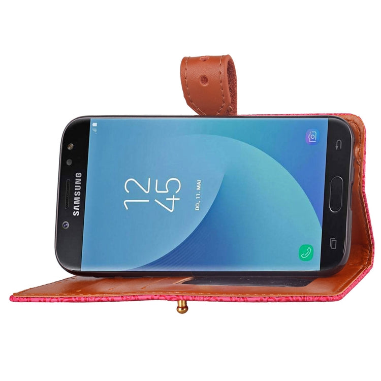 For Galaxy J5 (2017) / J530 ( EU Version) European Style Embossed  Horizontal Flip Leather Case with Holder & Card Slots & Wallet & Photo Frame & Lanyard