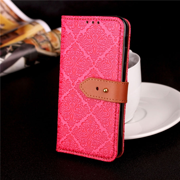 For Galaxy J5 (2017) / J530 ( EU Version) European Style Embossed  Horizontal Flip Leather Case with Holder & Card Slots & Wallet & Photo Frame & Lanyard