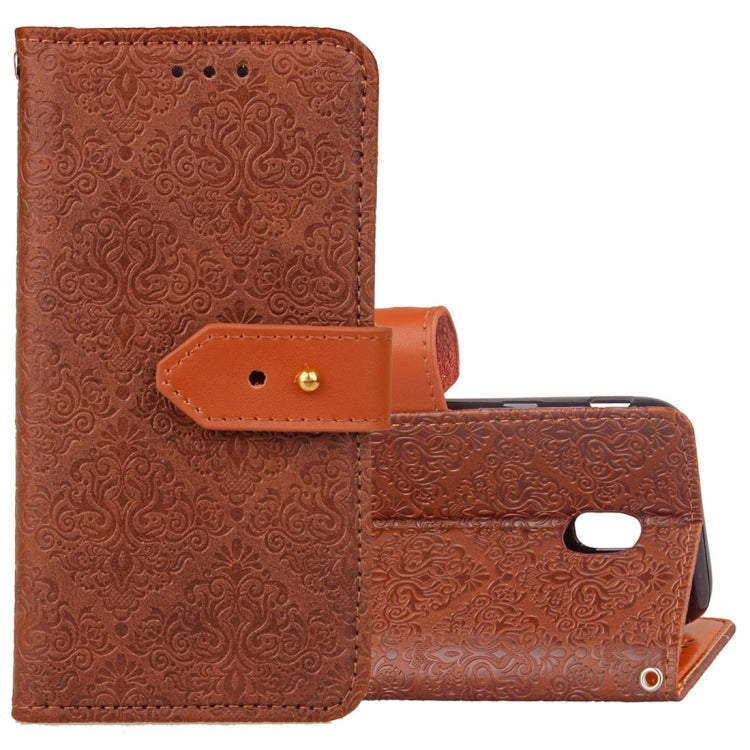 For Galaxy J5 (2017) / J530 ( EU Version) European Style Embossed  Horizontal Flip Leather Case with Holder & Card Slots & Wallet & Photo Frame & Lanyard